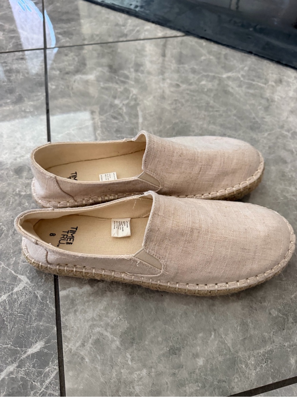 Men's Casual Slip-On Espadrilles in Natural Beige